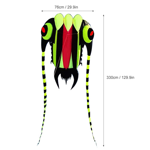 Rahmenloses 3D-Kite 210T 85x88cm Grün/Rot 2