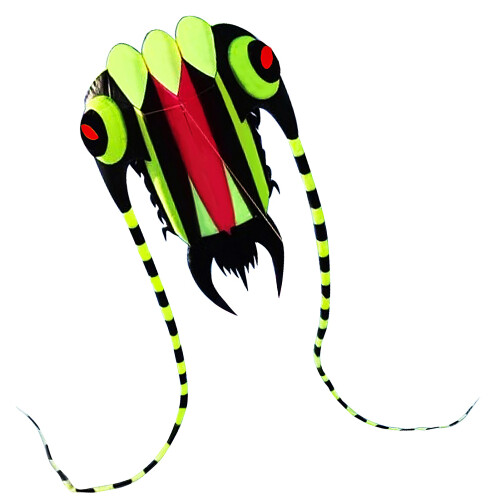 Rahmenloses 3D-Kite 210T 85x88cm Grün/Rot 1
