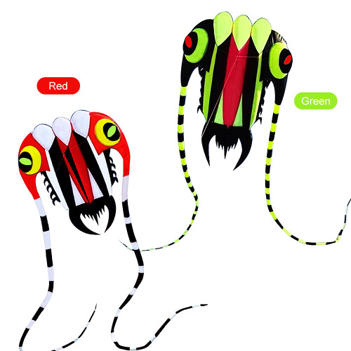 Rahmenloses 3D-Kite 210T 85x88cm Grün/Rot
