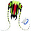 Rahmenloses 3D-Kite 210T 85x88cm Grün/Rot 7