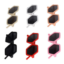 6 piezas de gafas de sol infantiles hexagonales y coloridas, con protección UV y lentes de policarbonato