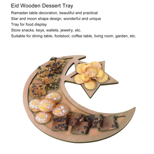 Eid-Holz-Desserttablett Mond natur Buchsbaumholz 30cm 2