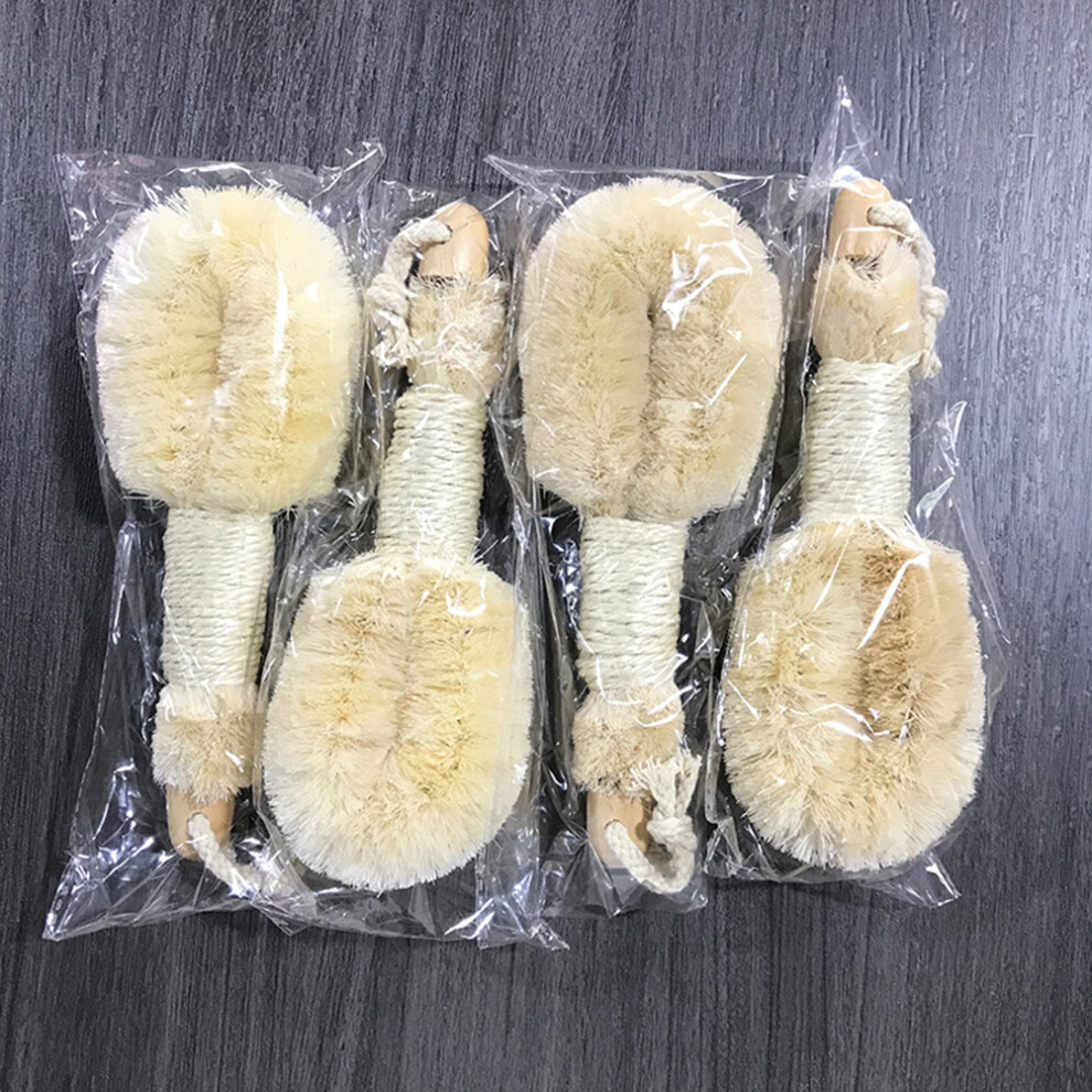 Natural Sisal Brush Bath Body Brush Shower Scrub Brush Body Care Cleaning Brush with Wooden Brush Improve Blood Circulation Exfoliate Skin