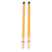 2-Stück Bambus-Schlagzeugbürsten-Set, gelbe Schlägel
