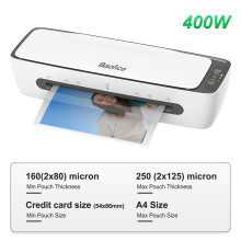 Bisofice SL688 Desktop Laminator Machine Set A4 Size Multifunctional Hot and Cold Lamination 2 Roller System 9 inches Max Width with Paper