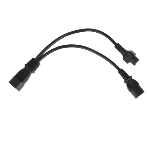 Y-Splitter-Kabel IEC320 C14 zu C13+C5, 32cm, 10A 1