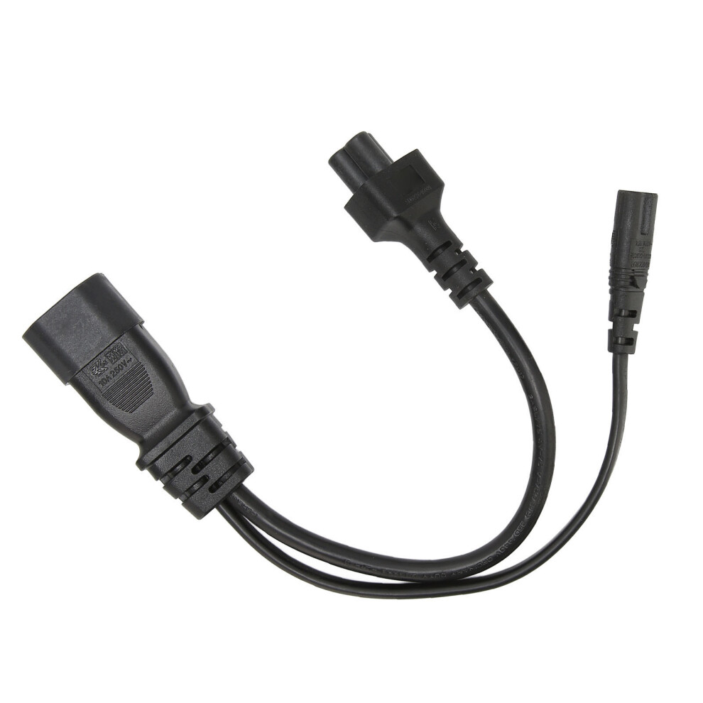Iec320 C14 Male To C5 C7 Female Power Cord 1 In 2 Out 10A 250V Waterproof Power Extension Adapter Cable For Lcd Monitors 4691321228295