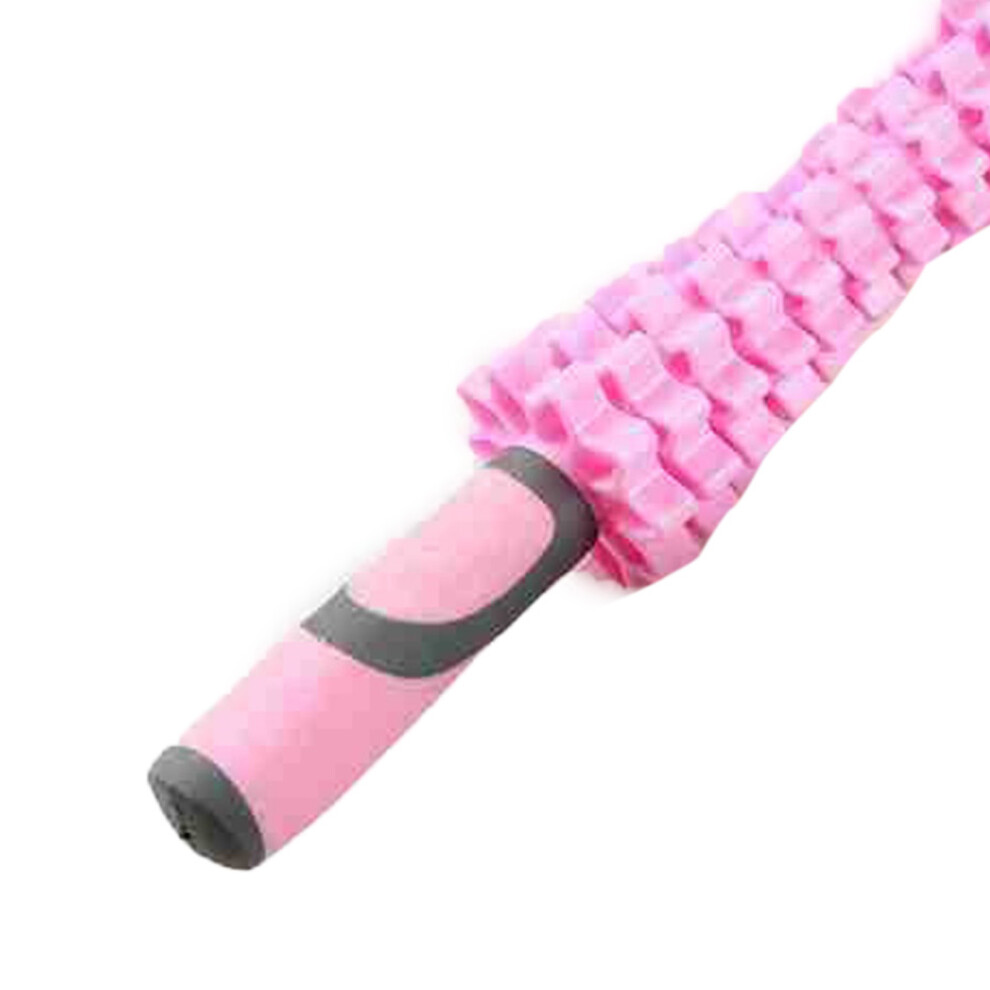 Pink Abs Roller Massage Stick Meridian Dredging Portable Muscle Roller Tool Stick For Anti Cellulite Length 45Cm/17.7In Width 5Cm/2.0In