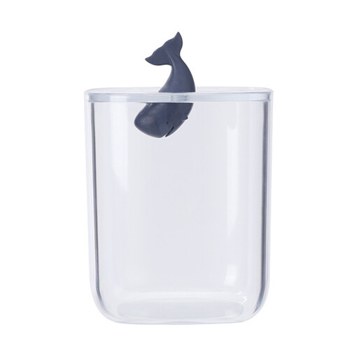 Whale transparente Wattestäbchen-Dose mit Deckel 1