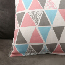 Kissenbezug aus Leinen mit bunten Dreiecken 45x45, 200 g