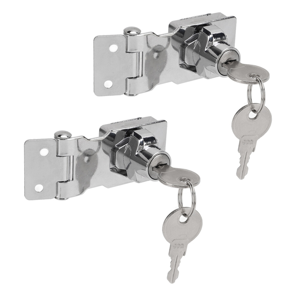 2 Packs 2.5In Keyed Hasp Lock Twist Knob Zinc Alloy Safety Hasp Latch For Drawers Mailbox Cabinet Doors 8481321234275