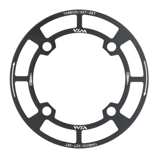Protector de cadena para bicicleta 104BCD guardia de platos de bielas negro 1