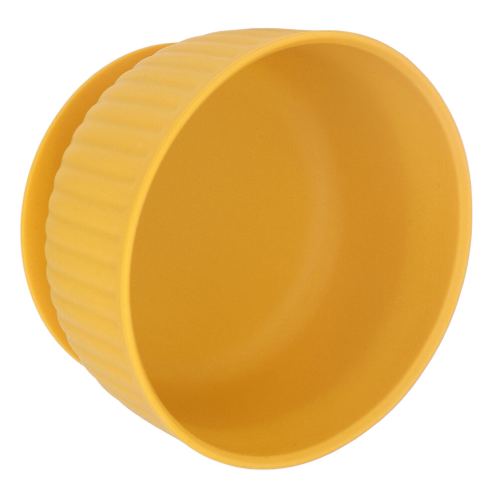 Baby Bowl With Suction Base Silicone Anti Tipping Over Spill Proof Mess Free Multifunction For Food Fruit Soup Yellow