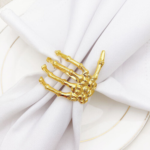Anillo para servilletas Fantasma de aleación,5,55cm,90g,Oro/Plata 2