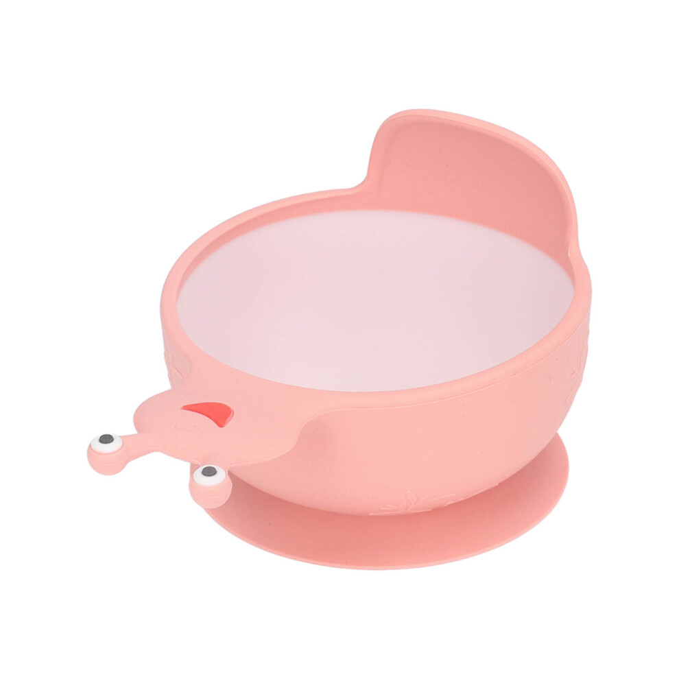 Silicone Toddler Bowl Nonslip Suction Baby Bowl Multifunction Bpa Free Microwave Safe For Kids Pink/White