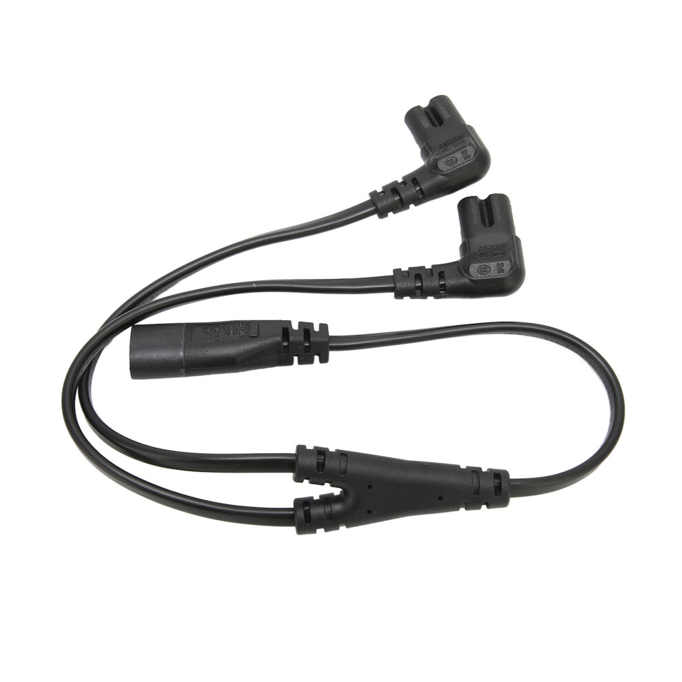 Iec320 C8 To Dual C7 Cord Male To Female 1 In 2 Out Ac Power Splitter Cable For Lcd Monitor Desk Lamp 100Â 5011321237636