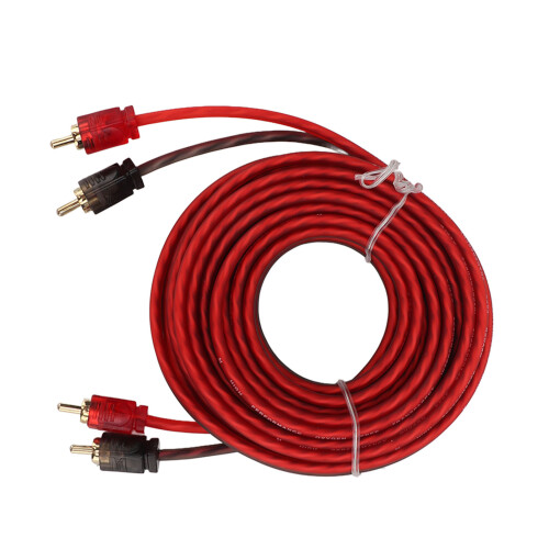 2 Stück Auto-RCA-Kabel Männlich zu Männlich 5 m Schwarz Ø 3,8+3,8 mm 2