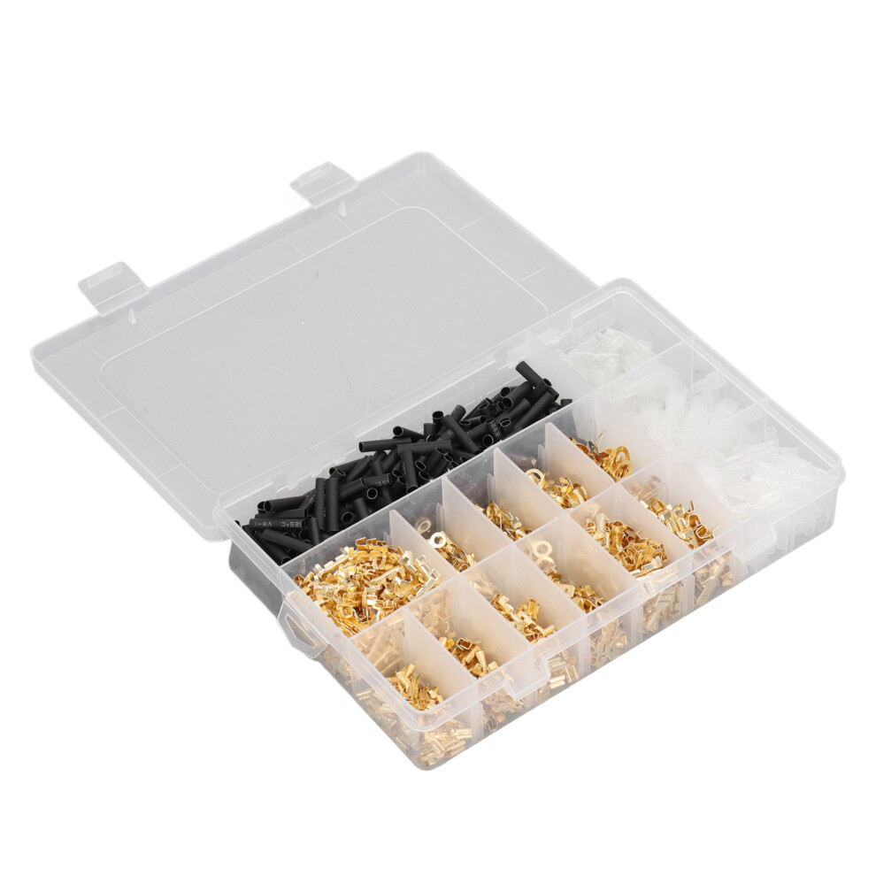 1050Pcs Wire Terminal 2.8Mm 4.8Mm 6.3Mm Male Female Ring Spade Connector Set Kit 9481321238777