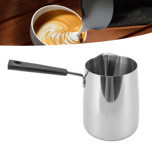 Kaffeekanne mit langem Griff, torusförmige Form, 1000 ml, Silber