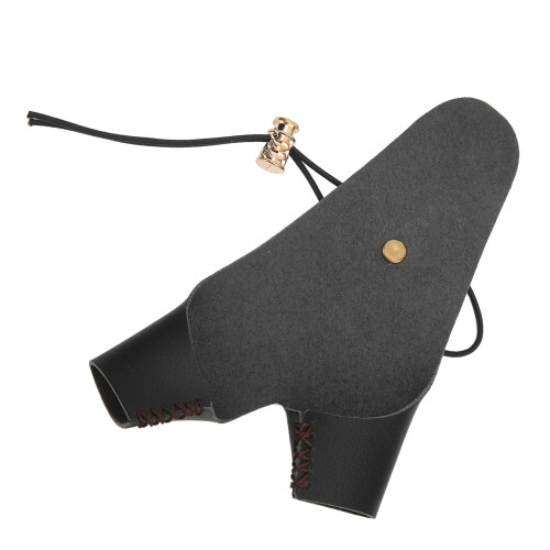 Protector de la mano para arco de cuero PU ajustable negro