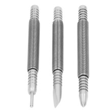 Conjunto de punzones para clavos de 3 piezas accionado por resorte de acero al carbono Shock S 3500 psi para madera metal vidrio