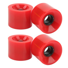 4 piezas de ruedas de PU para skateboard, 60x45mm, rojo, con bajo ruido