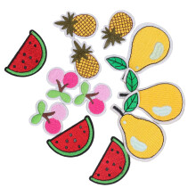 12 piezas de parches de fruta con plancha, cereza 3.3x3.3cm vivos