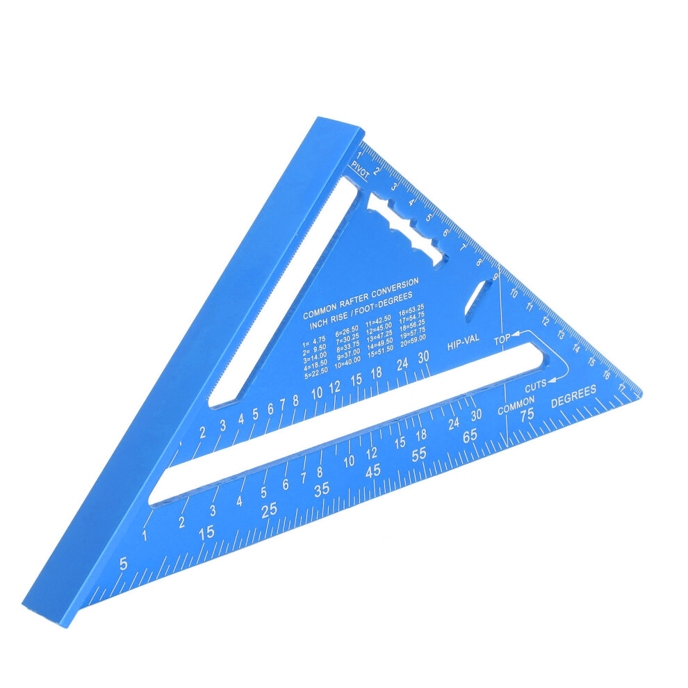 Woodworking Triangle Aluminum Alloy Electrophoretic Paint Clear Scale Triangle Carpenter Square Blue 9361321241253