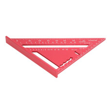 Escuadra triangular de aleación de aluminio para carpintería con escala legible color rojo