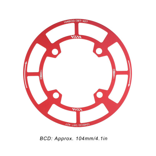 Protector de piñones de aluminio 38T-42T, BCD de 104 mm, 4.1 pulgadas 2