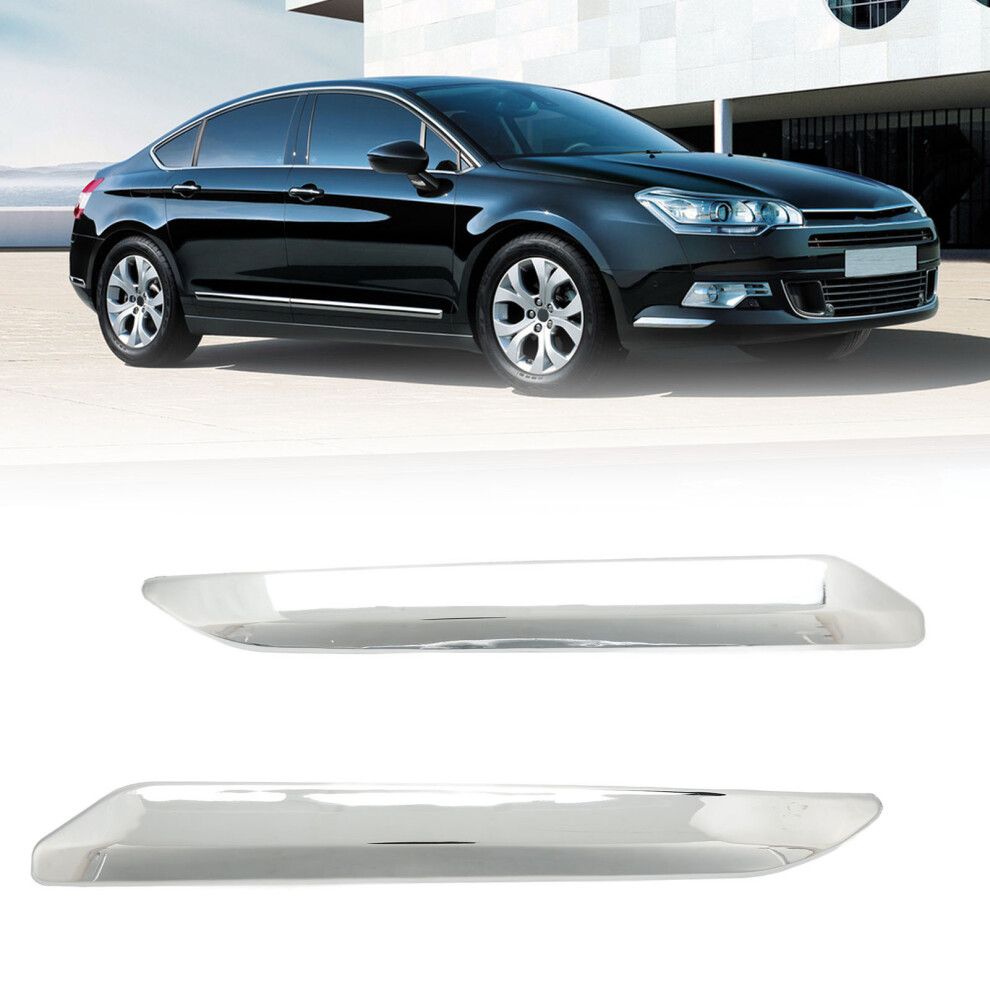 2Pcs Front Bumper Strip Left Right Anti Scratch Chrome Replacement For Citroen C5 X7 2007Â2015 Silver 8711321243039