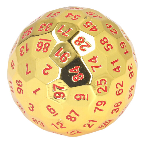 100-seitiger polyedrischer Metallwürfel, 5,0 cm, Gold 2