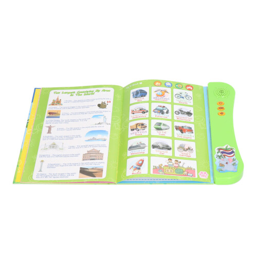 Libro verde de aprendizaje de idiomas 3xAA 25.3x22.5x2.8cm