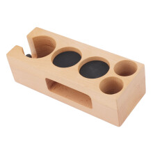 Holz Kaffee-Tamper-Halter 5-Loch Rutschfest L Buche
