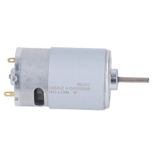 Motor DC con escobillas RS550 de 12 V, plateado, 8 cm, engranaje de 19 dientes