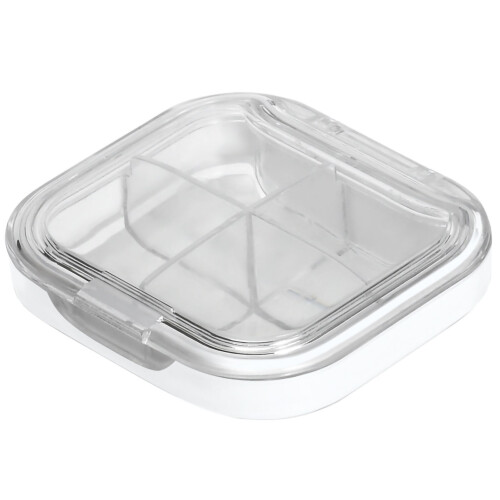Tragbare Mini-Pillendose Klein Transparent Weiß 1