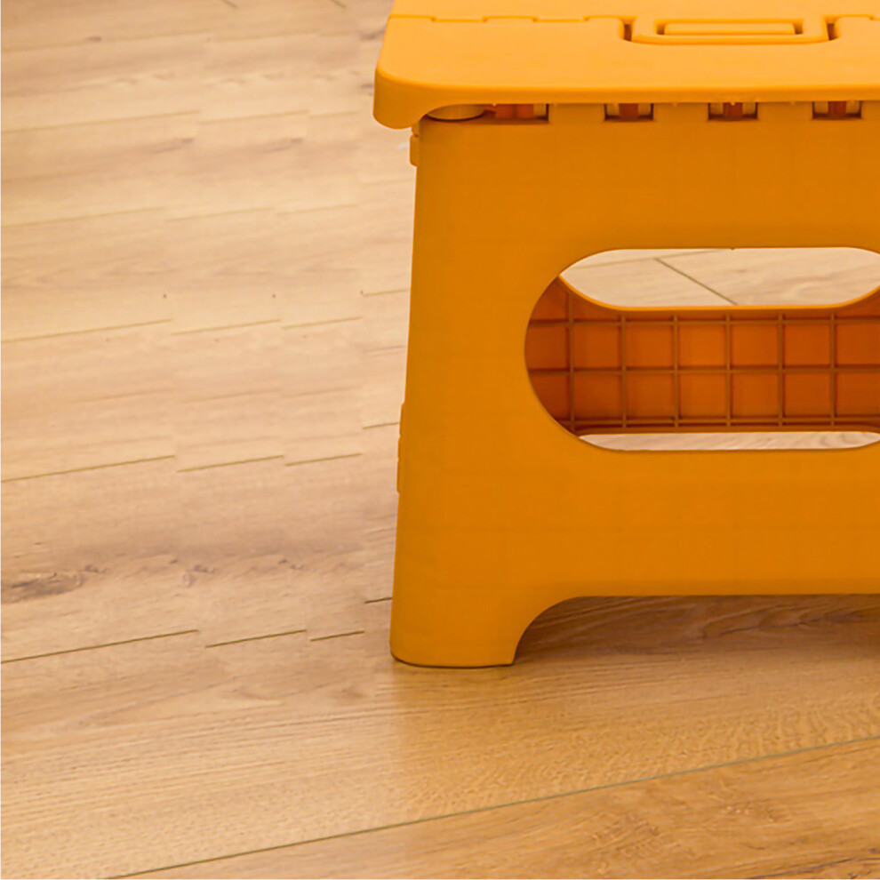 Folding Step Stool Portable Strong Space Saving Plastic Footstool For Adults And Kids Yellow 4311321249686