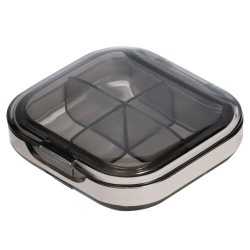 Tragbare Mini-Pillendose S Transparent Schwarz 200g 1