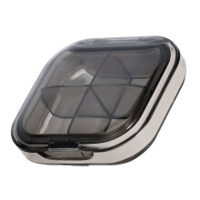 Tragbare Mini-Pillendose S Transparent Schwarz 200g