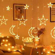 Star Moon Vorhang-Lichterkette 400g Warmweiß