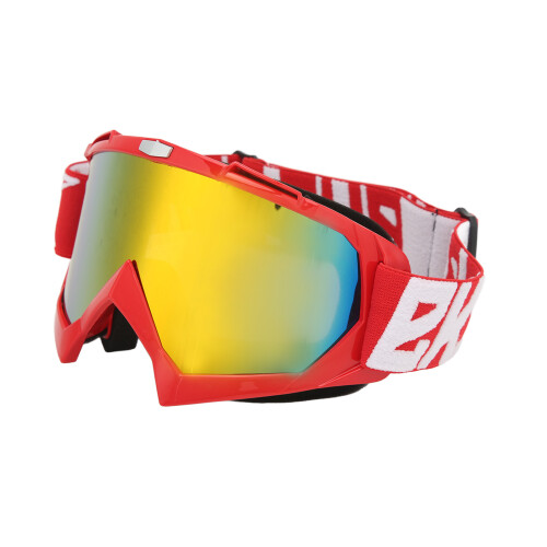 Motorradbrille PC-Schaumstoff roter Rahmen rote Linse 2
