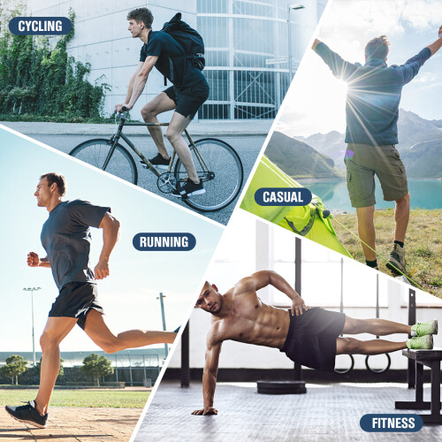 Shorts de running 2 en 1, 2 capas, S-XXL negro 1