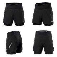 Shorts de running 2-en-1 de cintura alta 200 g S-XXL negro