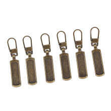 6 piezas de tiradores de cremallera, bronce anticorrosivo 4,7 cm