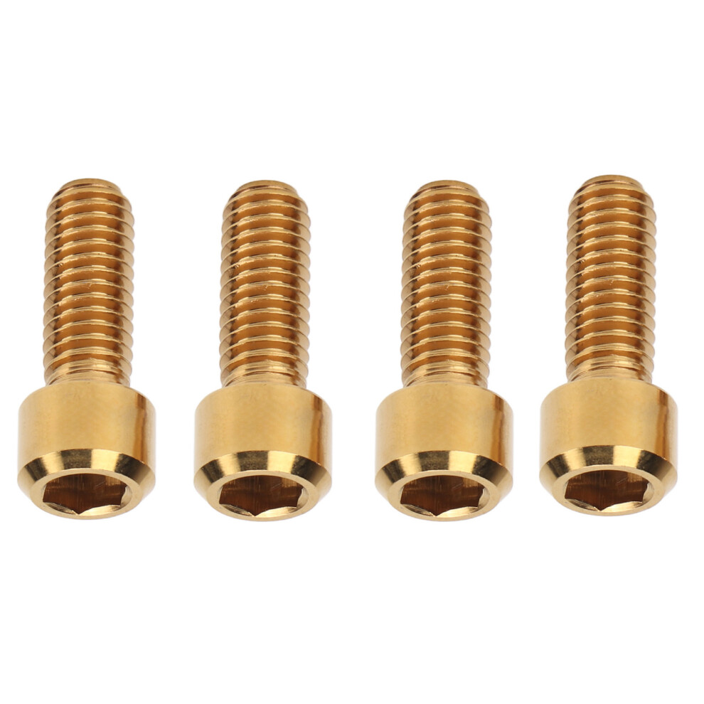 Risk 4Pcs Mountian Bike Brake Screws Titanium Alloy M6 16Mm Bike Disc Brake Clamp Bolts Fixed Screw Bicycle Accessories Gold 5081321252748