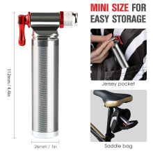 Mini-Fahrradpumpe CO2 16 g, Silber, 11,2 2,5 cm