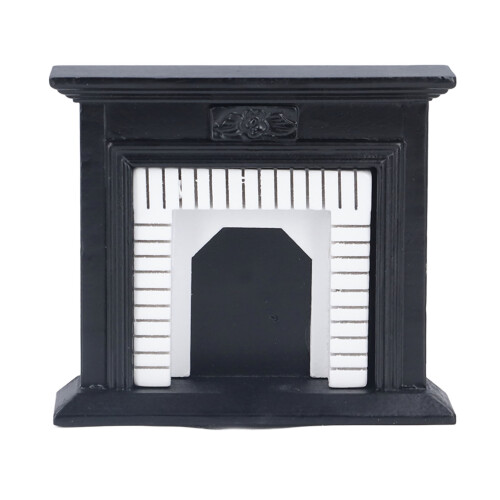1:12 Chimenea de abedul - Blanco & Negro 10,1x8,8x3 cm 1