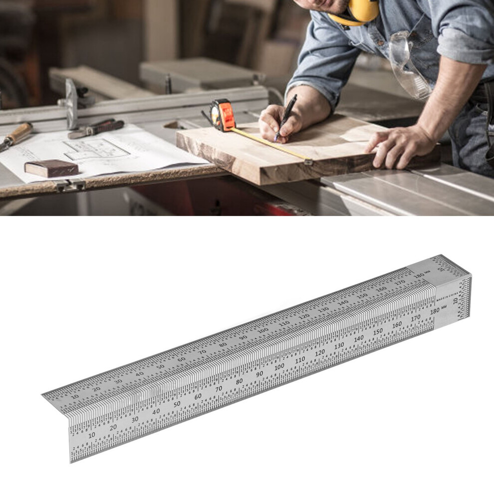 Woodworking Right Angle Ruler High Accuracy Hole Scribing Ruler 180Mm Line Marking Gauge Tool For Carpenter 7891321256800
