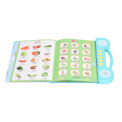 Libro parlante de 3 idiomas, juguete de ABS, 3xAA 2