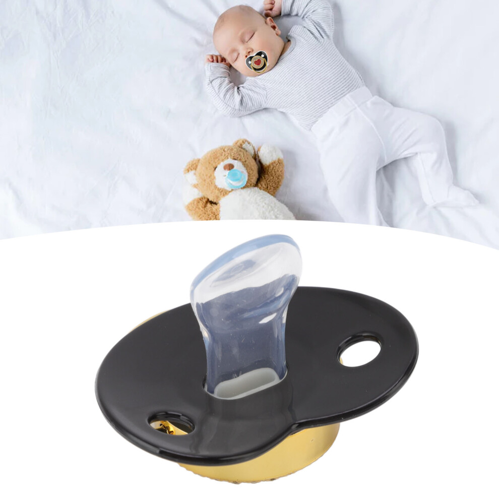 Baby Pacifier Heart Shape Shinning Rhinestones Infant Dummy Soother Soft Baby Soother Nipple Light/Black